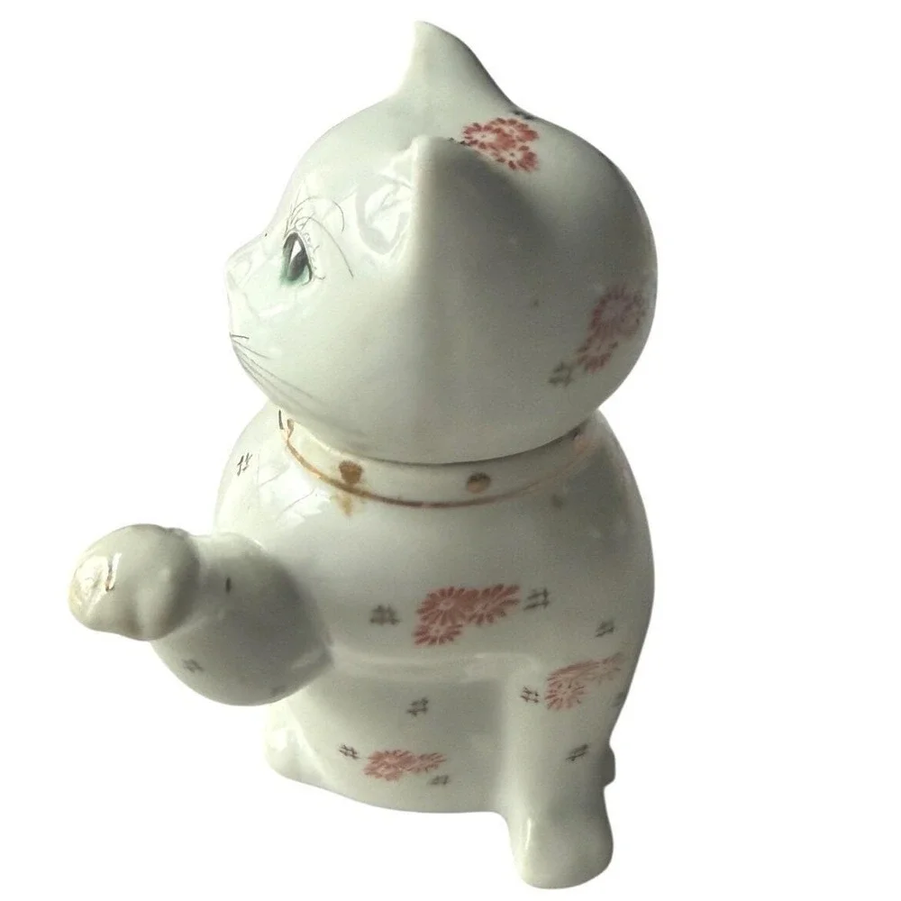 Vintage‎ 1970s Porcelain Cat Teapot Figural Made in China Cottagecore Cat Lover